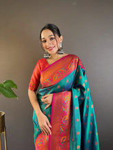 Womens Fashion Ethnic Paithani Green Color Sarees-MLSHWSA1830GRN